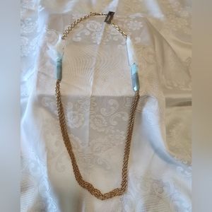 Beautiful Chico's "Selena" Long Gold/ Agate Multistrand Necklace NEW